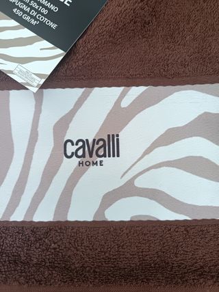 Asciugamani Cavalli Zebrage Marrone Cotone