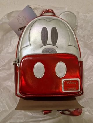 Mochila Loungefly Mickey Mouse Disney 100 Platinum