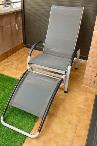 Tumbona plegable Beverly Wood gris