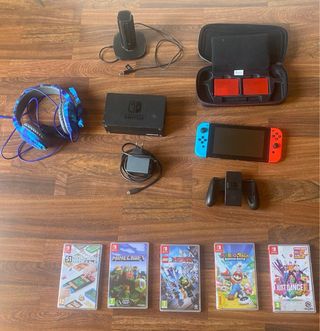 Nintendo Switch Azul/Rojo + Juegos Pack