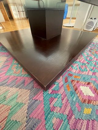 Mesa de centro cristal y madera