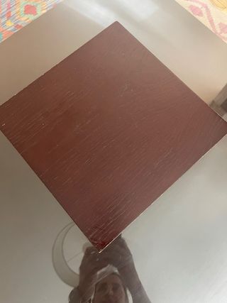 Mesa de centro cristal y madera