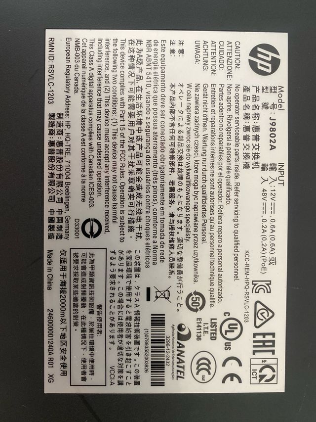 Switch HP 1810-8G J9802A