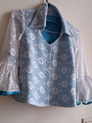 Traje Rociera Campera Crochet Dos Pieza