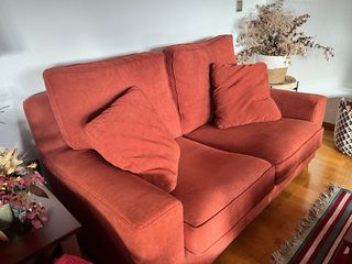 Sofá de 2 plazas naranja/teja 
