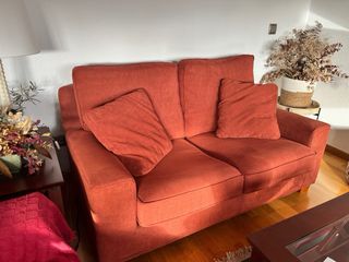 Sofá de 2 plazas naranja/teja 