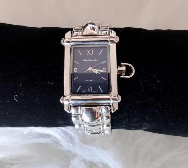 Reloj Christian Gar Cuarzo Negro y Plateado