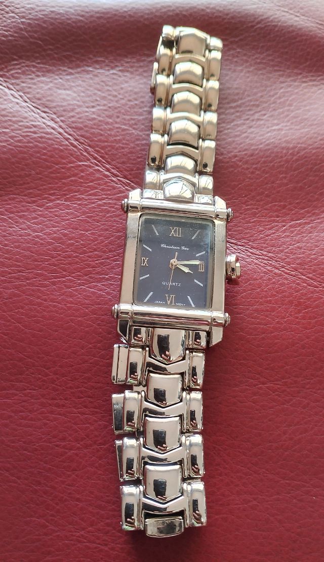 Reloj Christian Gar Cuarzo Negro y Plateado