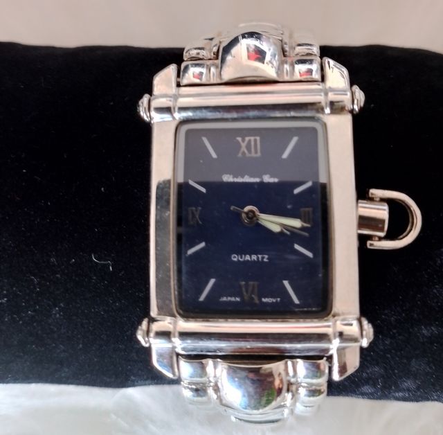 Reloj Christian Gar Cuarzo Negro y Plateado