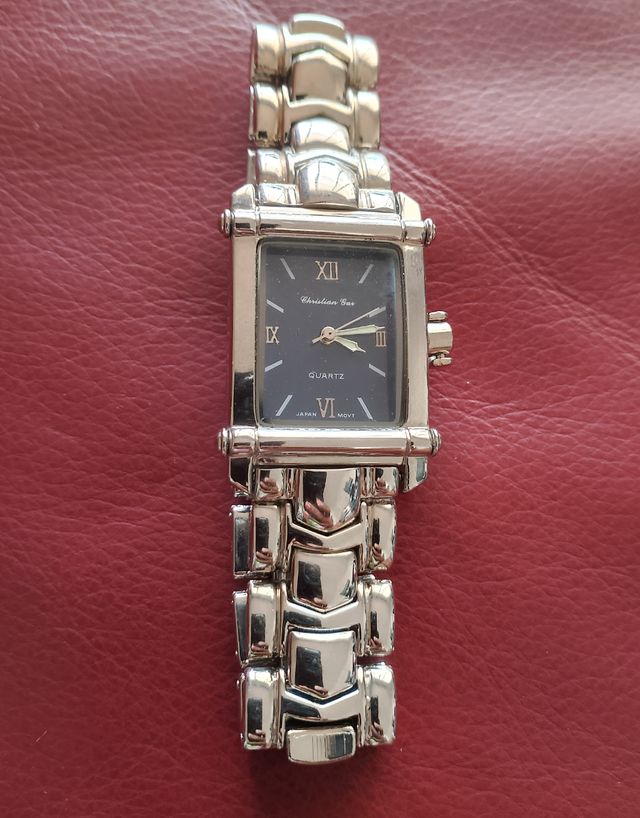 Reloj Christian Gar Cuarzo Negro y Plateado