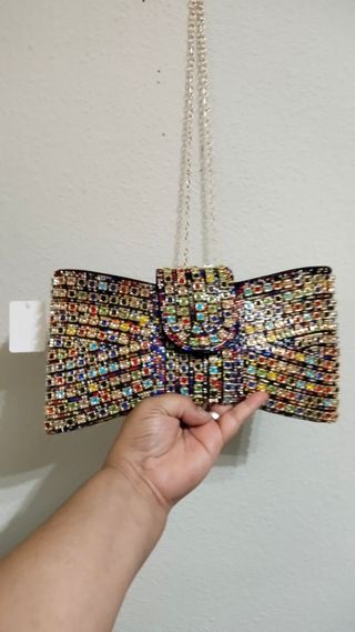 Bolso Clutch Lazo Pedrería Fiesta
