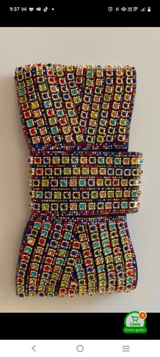 Bolso Clutch Lazo Pedrería Fiesta