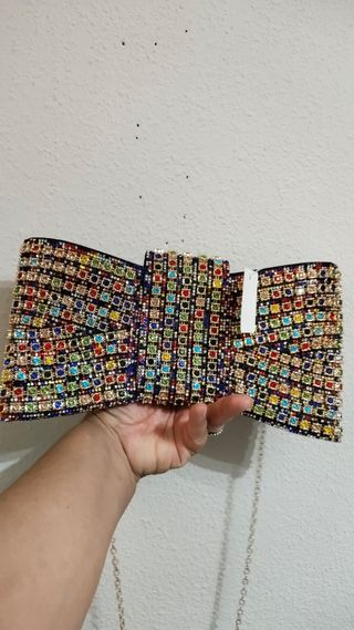 Bolso Clutch Lazo Pedrería Fiesta