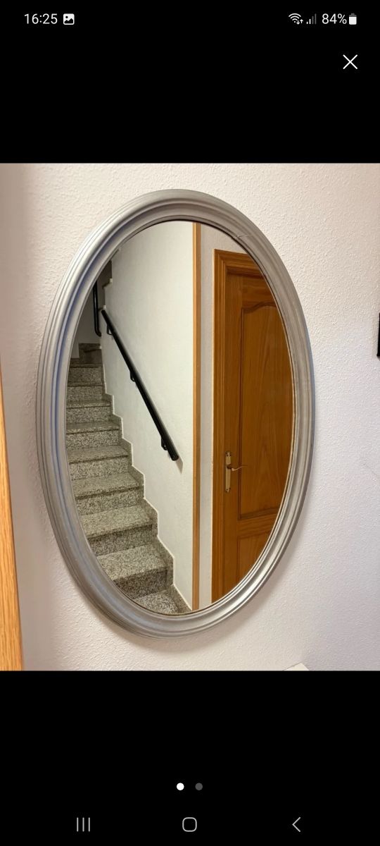 Espejo Ovalado Plateado