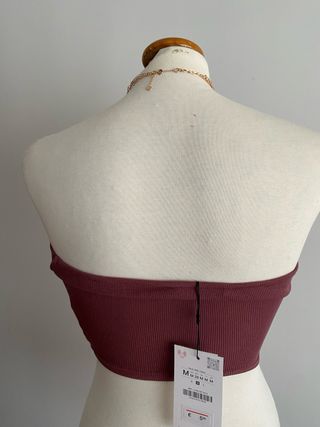 Top bandeau Zara marrón ￼