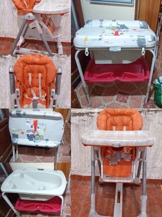 Lote Silla trona y bañera cambiador bebe