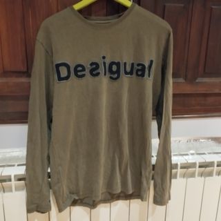 Camiseta Desigual, manga larga, verde, hombre, tal