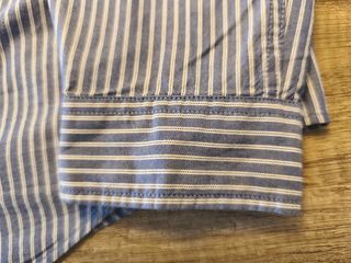 Camisa Zara cuello mao rayas azules