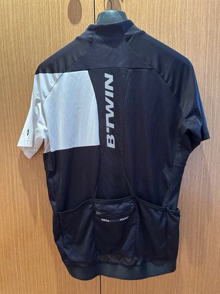 Maillot Ciclismo Btwin Negro y Blanco