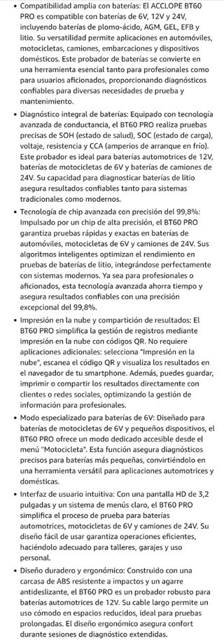 Comprobador de Baterías 6V/12V/24V