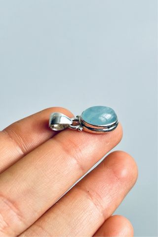 Colgante Mini Mineral Aguamarina Plata 925