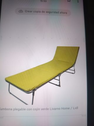 Tumbona plegable verde, 5 posiciones,