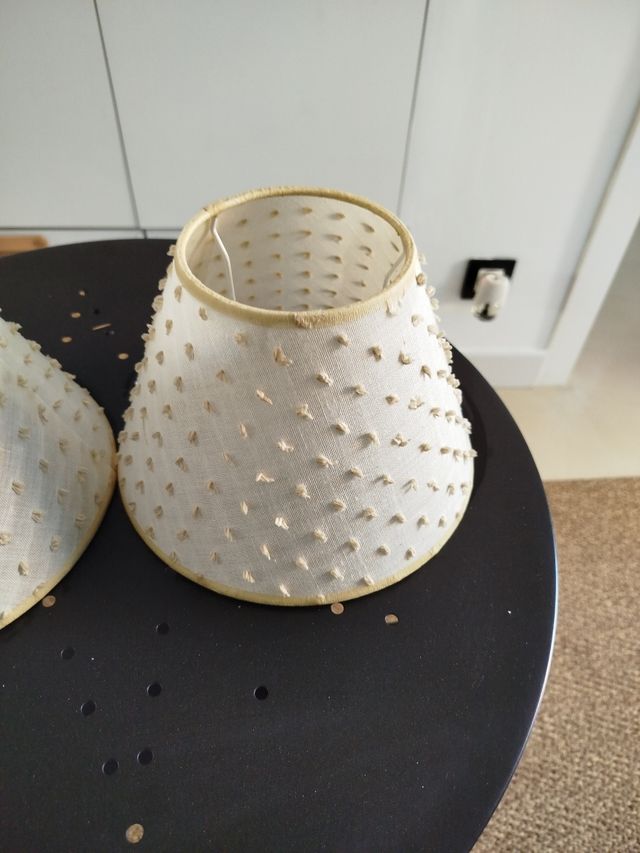 2 Pantallas de lámpara bordadas