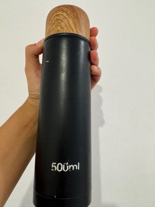 Termo Quid Negro con Tapa Madera