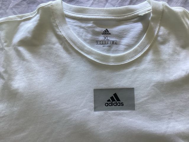 Camiseta blanca Adidas Hombre Manga Corta XL
