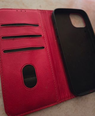 Funda libro piel rosa iPhone 13