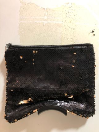 Bolso Lentejuelas Reversibles Dorado y Negro