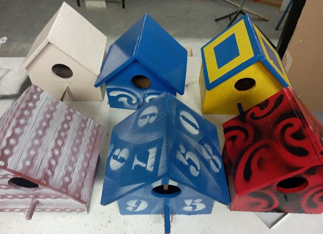 Casetas para pájaros decoradas