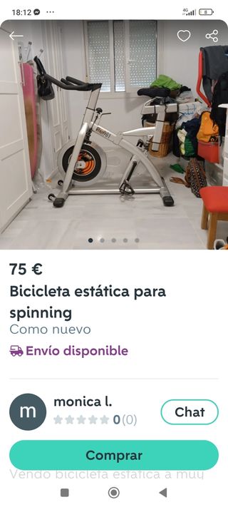 Bicicleta estática spinning como nuevo