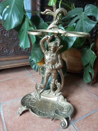 ¡último precio! Paragüero antiguo de bronce