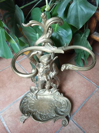 ¡último precio! Paragüero antiguo de bronce