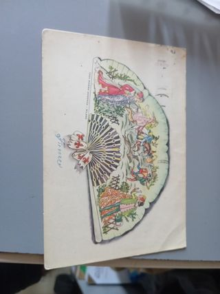 Cartolina Firenze con disegno di ventaglio