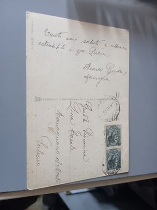 Cartolina Firenze con disegno di ventaglio
