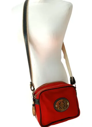 Bandolera Loewe Lona Roja Vintage