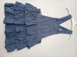 Vestido vaquero niña con volantes
