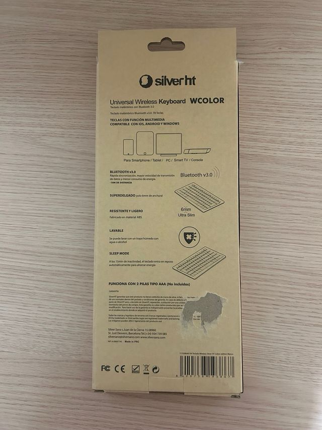 Teclado Inalámbrico Bluetooth SilverHT Blanco