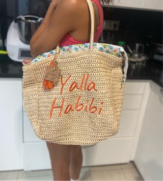 Bolso de playa de rafia mandoline