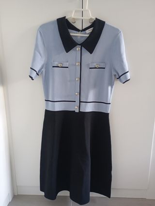 Vestido Morgan azul y negro