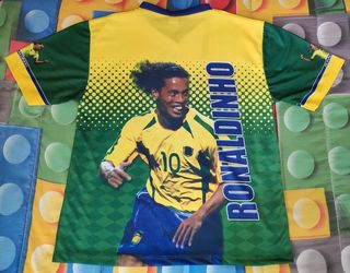 Ronaldinho Brasile T Shirt Vintage 00s Calcio