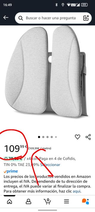 Respaldo Ergonómico HoMedics con Calor