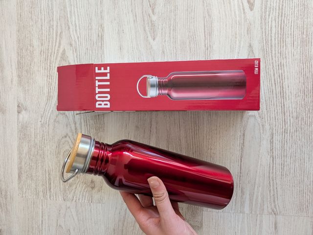 Botella de agua roja 800ml