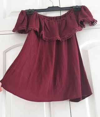 Camisa Stradivarius burdeos