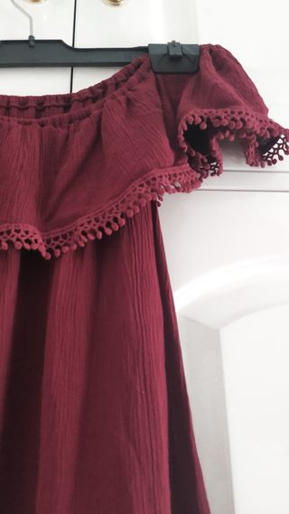 Camisa Stradivarius burdeos