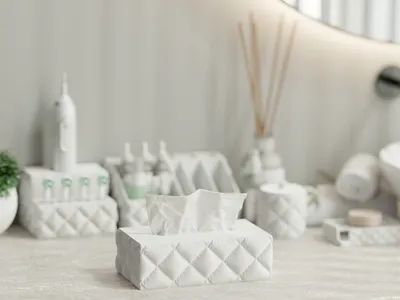 Dispensador de pañuelos 3D blanco