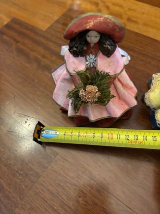 Coppia bambole artigianali in cartapesta