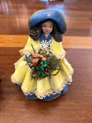 Coppia bambole artigianali in cartapesta